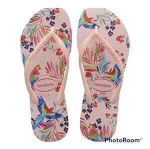 NWT Havaianas Toddler Tropical Parrot Flip-Flops (Size 9C)